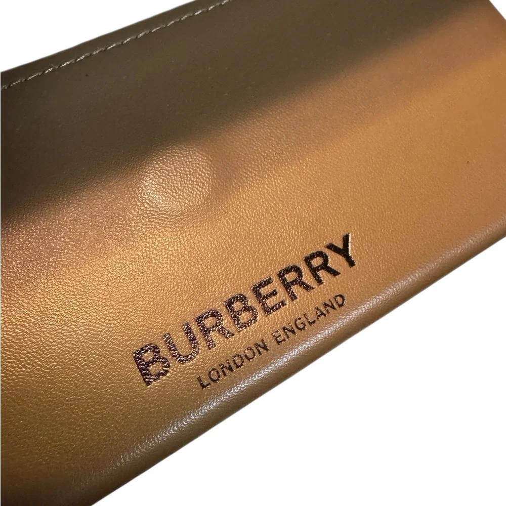 Burberry High End Tan Leather Eyeglasses Eyewear Magnetic Hard Case MINTY